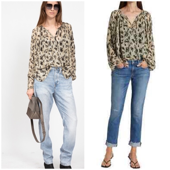 Rag & Bone Yuni Printed Blouse in Green - Picture 3 of 9